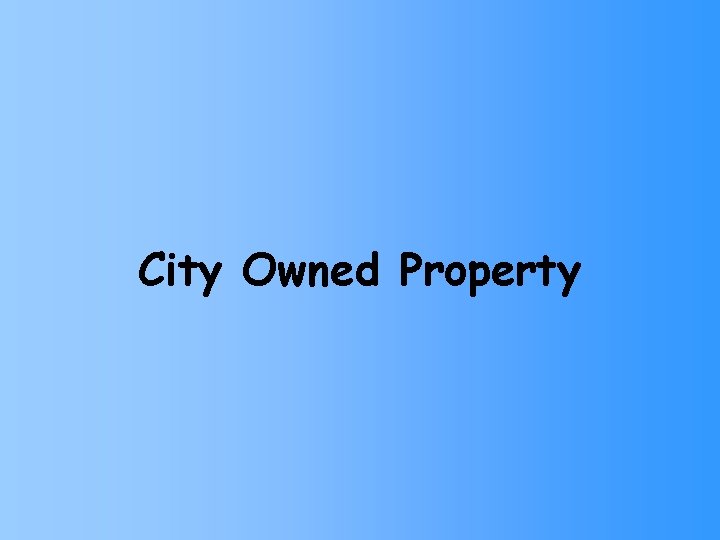 City Owned Property 