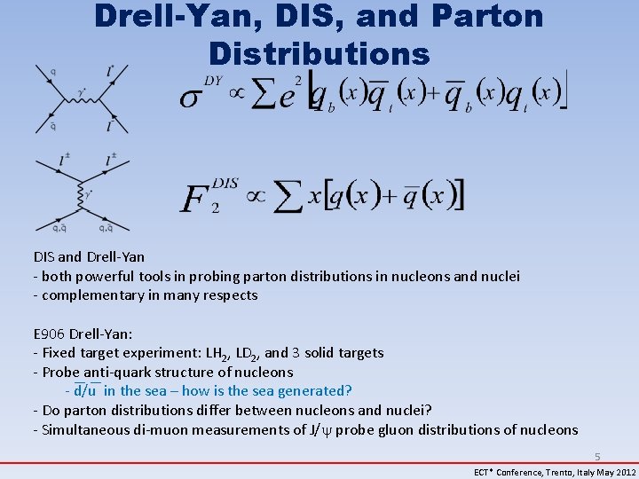 Drell-Yan, DIS, and Parton Distributions DIS and Drell-Yan - both powerful tools in probing