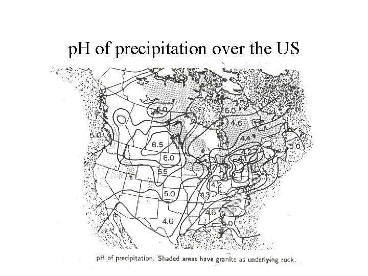 p. H of precipitation over the US p. H of precipitation over the US