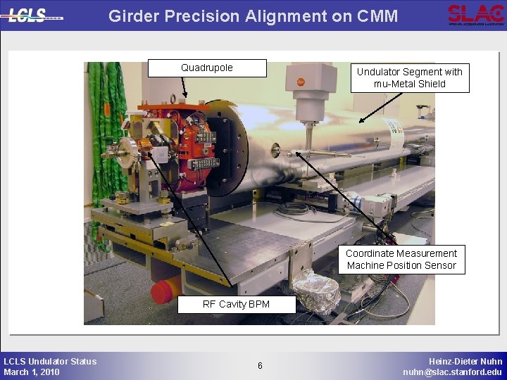 Girder Precision Alignment on CMM Quadrupole Undulator Segment with mu-Metal Shield Coordinate Measurement Machine
