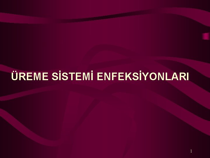 ÜREME SİSTEMİ ENFEKSİYONLARI 1 