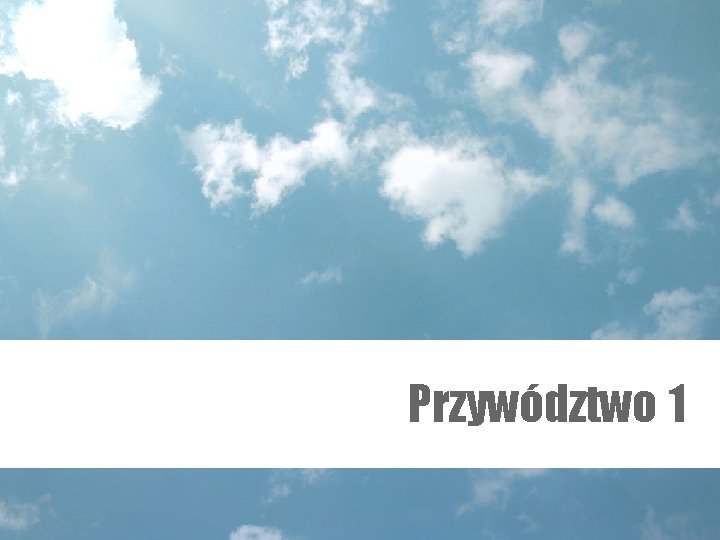 Przywództwo 1 Przywództwo 1
