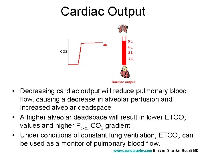 Cardiac Output • Decreasing cardiac output will reduce pulmonary blood flow, causing a decrease