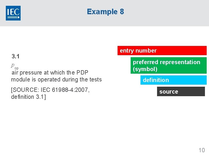 Example 8 3. 1 pop air pressure at which the PDP module is operated