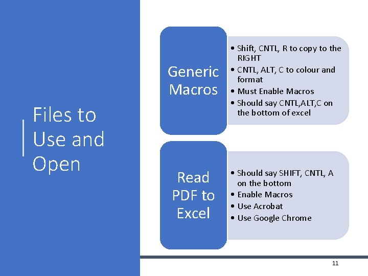 Generic Macros Files to Use and Open Read PDF to Excel • Shift, CNTL, Generic Macros Files to Use and Open Read PDF to Excel • Shift, CNTL,