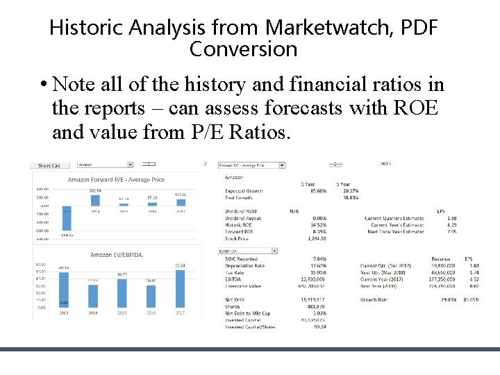 Historic Analysis from Marketwatch, PDF Conversion • Note all of the history and financial Historic Analysis from Marketwatch, PDF Conversion • Note all of the history and financial