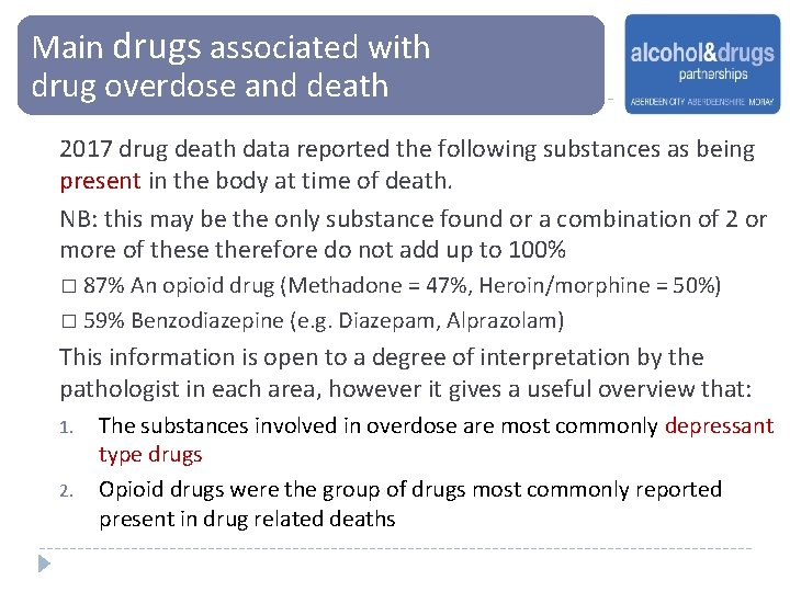 Main drugs associated with drug overdose and death 2017 drug death data reported the