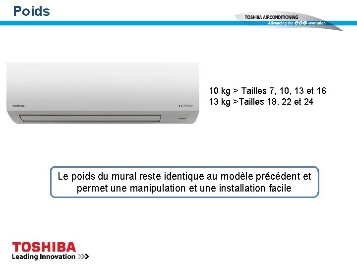 Poids 10 kg > Tailles 7, 10, 13 et 16 13 kg >Tailles 18,