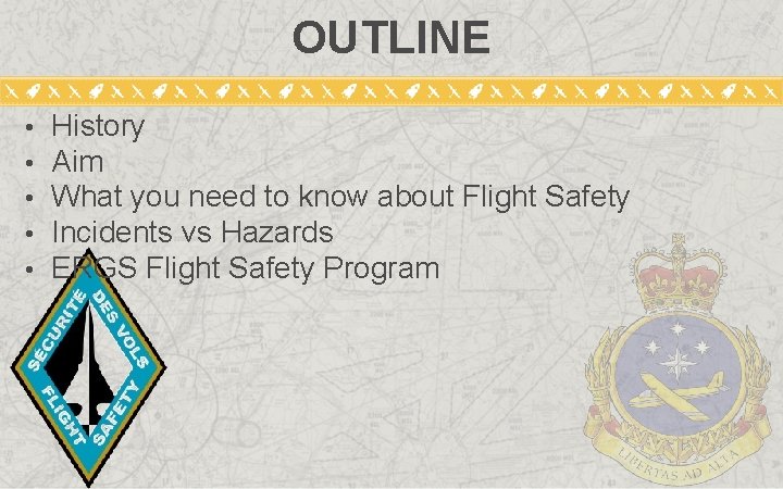 OUTLINE • • • History Aim What you need to know about Flight Safety