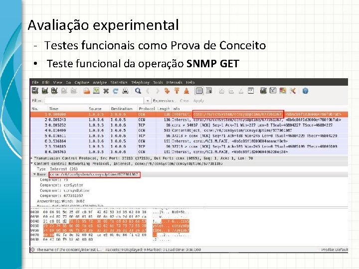 Avaliação experimental - Testes funcionais como Prova de Conceito • Teste funcional da operação
