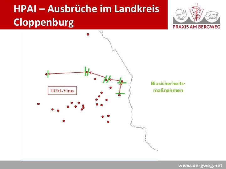 HPAI – Ausbrüche im Landkreis Cloppenburg Biosicherheitsmaßnahmen www. bergweg. net 