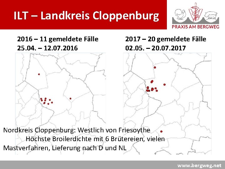 ILT – Landkreis Cloppenburg 2016 – 11 gemeldete Fälle 25. 04. – 12. 07.