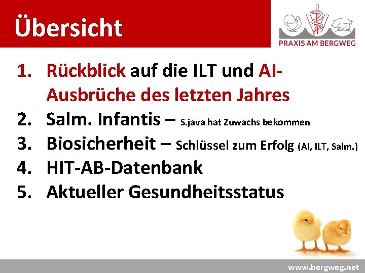 Übersicht : 1. Rückblick auf die ILT und AI 2. 3. 4. 5. Ausbrüche