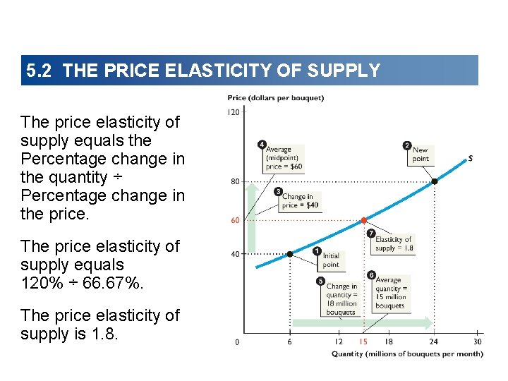 5. 2 THE PRICE ELASTICITY OF SUPPLY The price elasticity of supply equals the