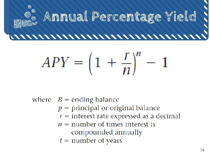 Annual Percentage Yield 14 Annual Percentage Yield 14