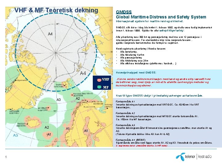 VHF & MF Teoretisk dekning GMDSS Global Maritime Distress and Safety System Internasjonalt system