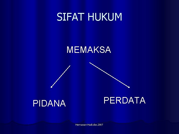 SIFAT HUKUM MEMAKSA PERDATA PIDANA Hernawan Hadi. doc. 2007 