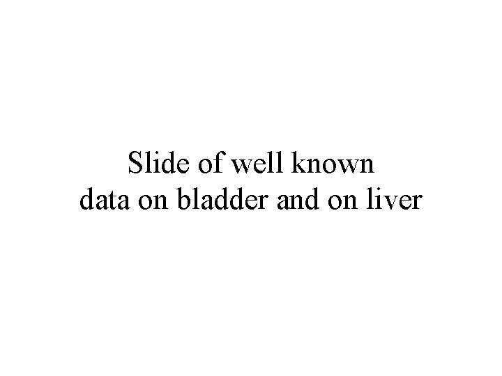 Slide of well known data on bladder and on liver 