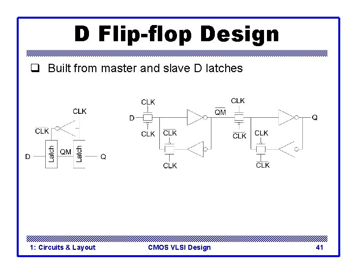 D Flip-flop Design q Built from master and slave D latches 1: Circuits & D Flip-flop Design q Built from master and slave D latches 1: Circuits &