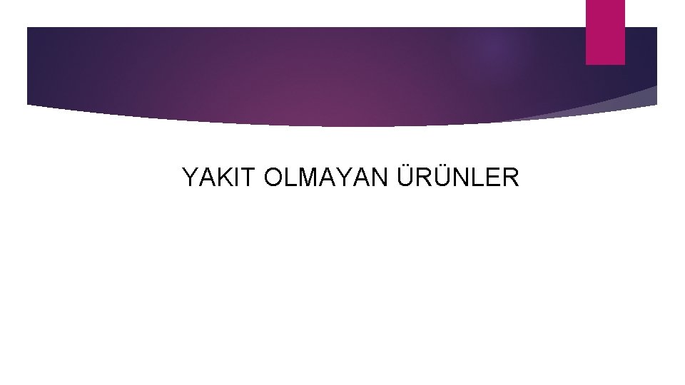 YAKIT OLMAYAN ÜRÜNLER 