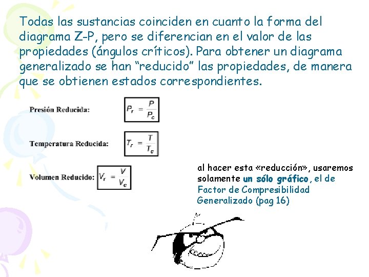 Todas las sustancias coinciden en cuanto la forma del diagrama Z-P, pero se diferencian