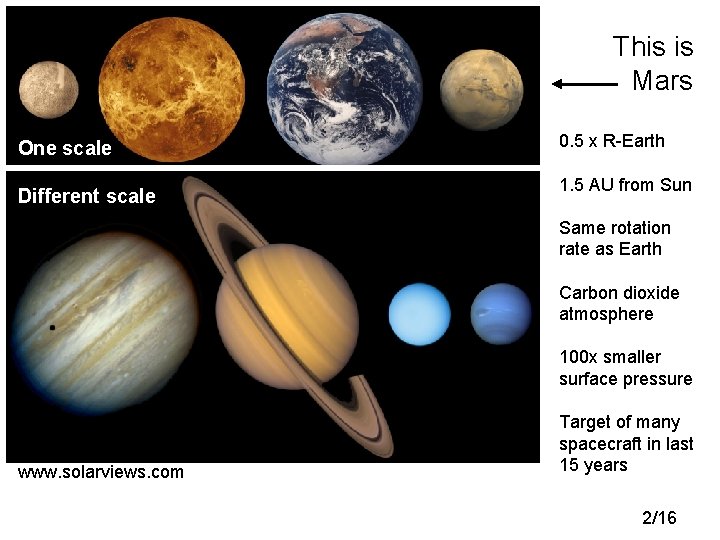 This is Mars One scale Different scale 0. 5 x R-Earth 1. 5 AU This is Mars One scale Different scale 0. 5 x R-Earth 1. 5 AU