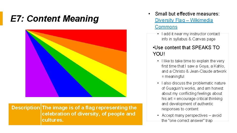E 7: Content Meaning • Small but effective measures: Diversity Flag – Wikimedia Commons