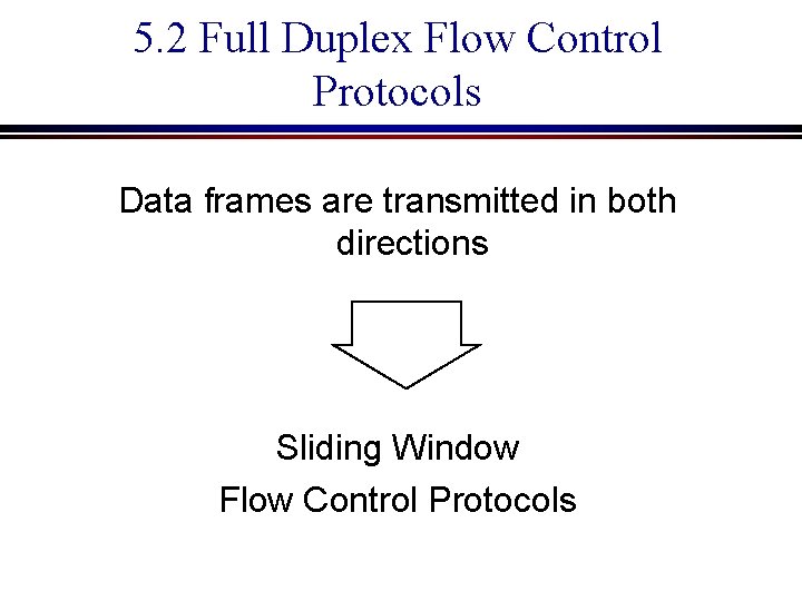 5. 2 Full Duplex Flow Control Protocols Data frames are transmitted in both directions