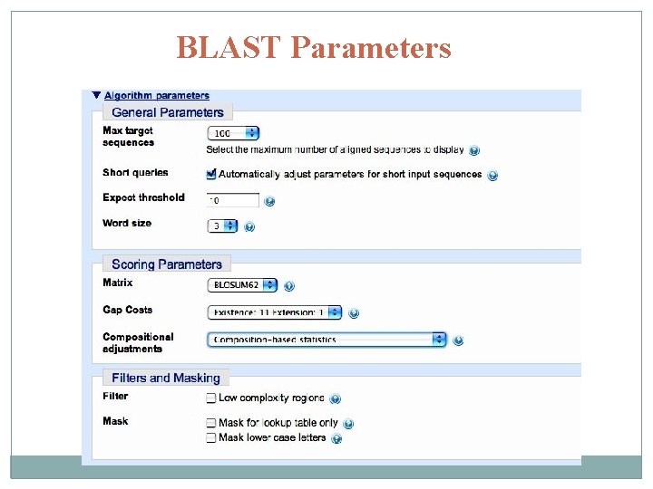 BLAST Parameters 