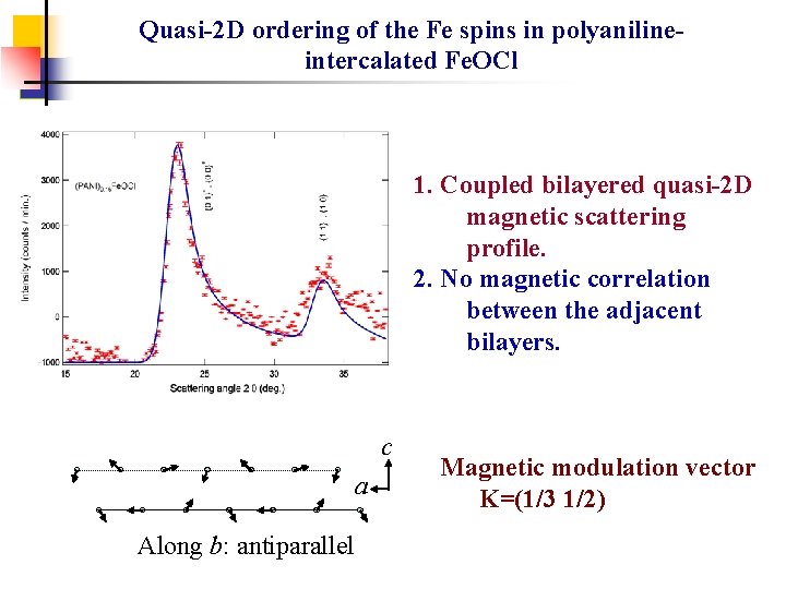 Quasi-2 D ordering of the Fe spins in polyanilineintercalated Fe. OCl 1. Coupled bilayered