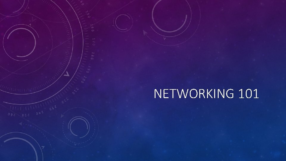NETWORKING 101 