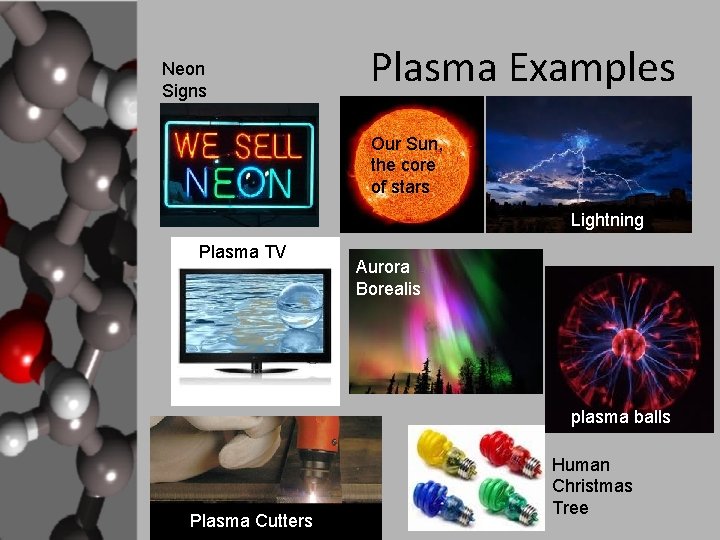 Neon Signs Plasma Examples Our Sun, the core of stars Lightning Plasma TV Aurora