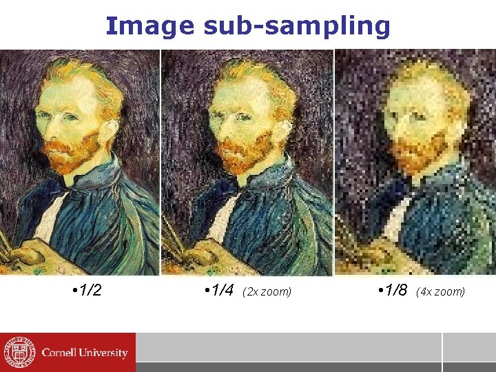 Image sub-sampling • 1/2 • 1/4 (2 x zoom) • 1/8 (4 x zoom)