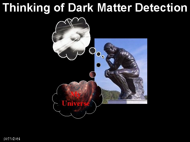 Thinking of Dark Matter Detection My Universe 2021/2/26 March 24, 2007 Dark Puzzles of