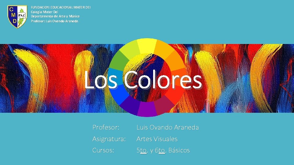 FUNDACION EDUCACIONAL MATER DEI Colegio Mater Dei Departamento de Arte y Música Profesor: Luis