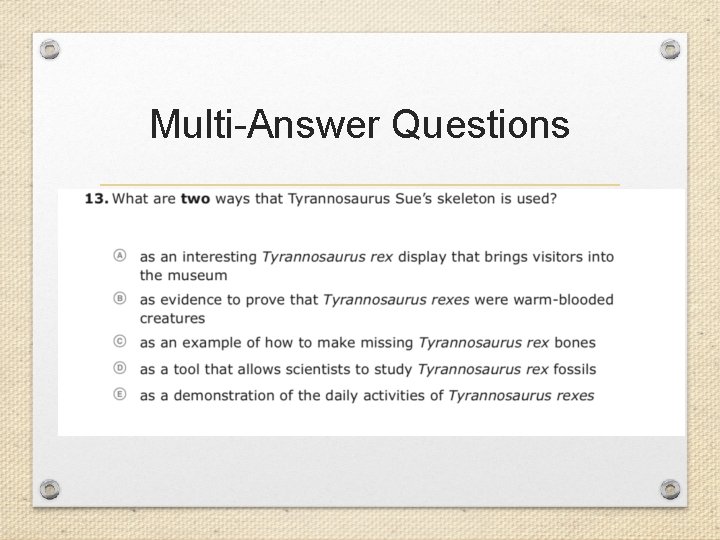 Multi-Answer Questions 