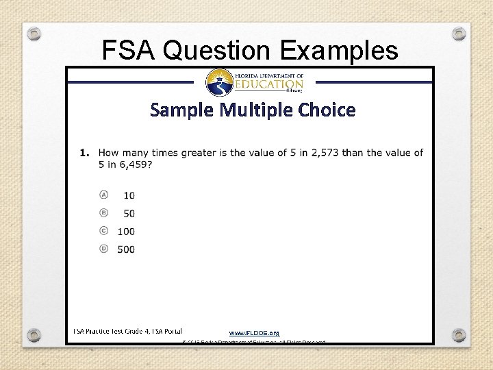 FSA Question Examples 