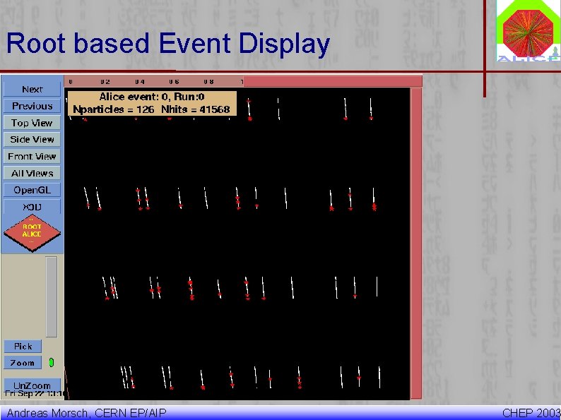 Root based Event Display Andreas Morsch, CERN EP/AIP CHEP 2003 Root based Event Display Andreas Morsch, CERN EP/AIP CHEP 2003
