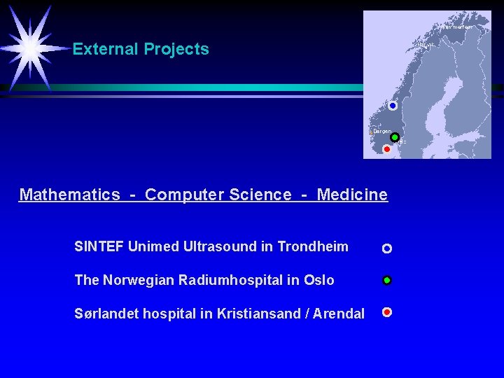 External Projects Mathematics - Computer Science - Medicine SINTEF Unimed Ultrasound in Trondheim The