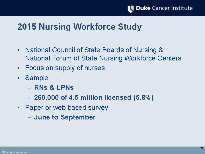 2015 Nursing Workforce Study • National Council of State Boards of Nursing & National 2015 Nursing Workforce Study • National Council of State Boards of Nursing & National