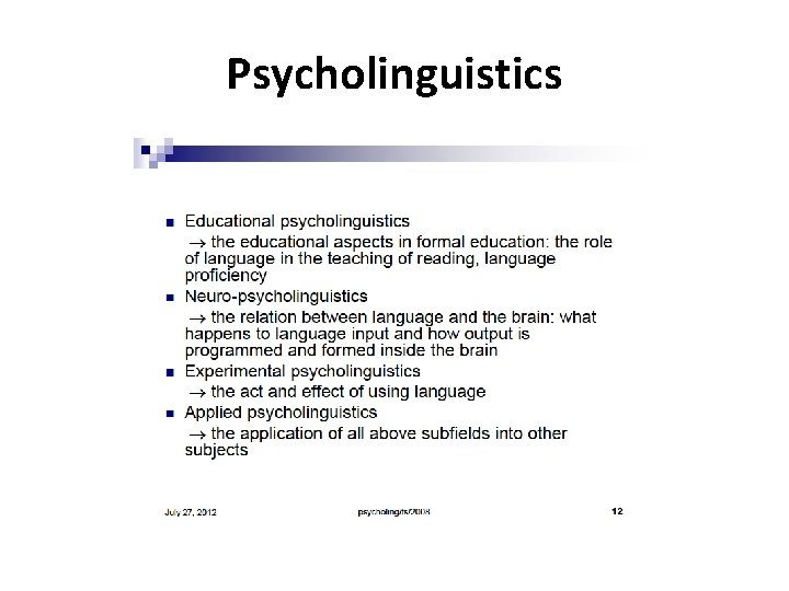 Psycholinguistics 