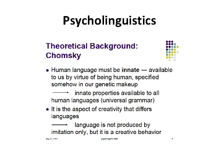 Psycholinguistics 