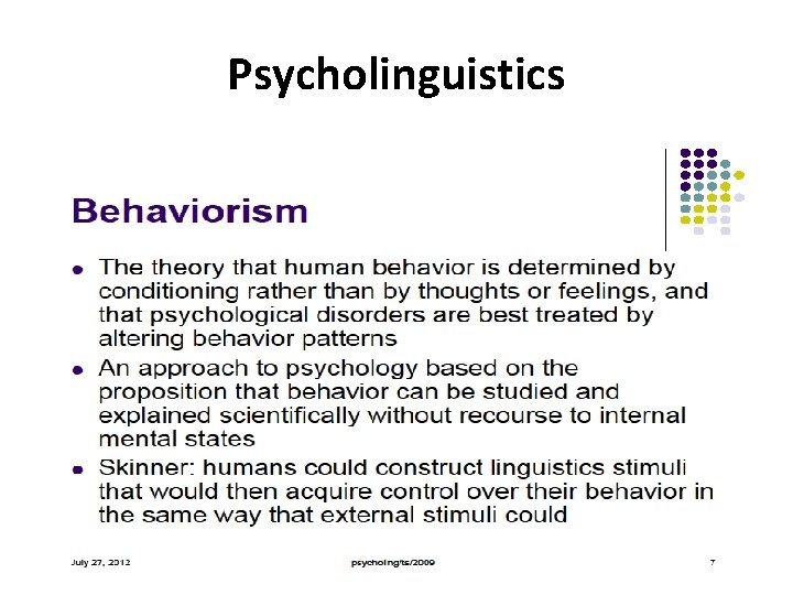 Psycholinguistics 