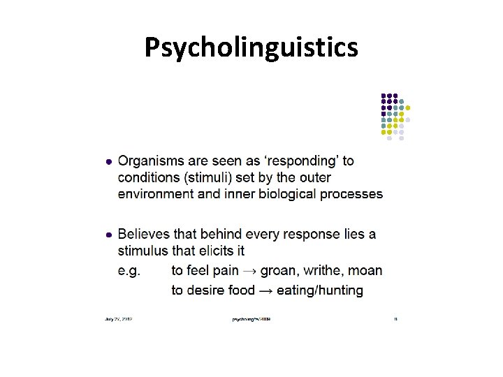 Psycholinguistics 