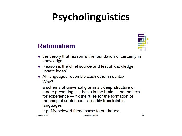 Psycholinguistics 