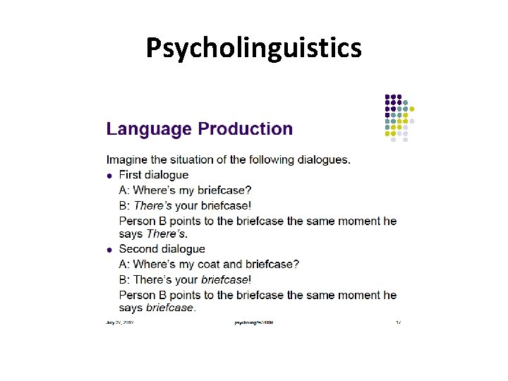 Psycholinguistics 