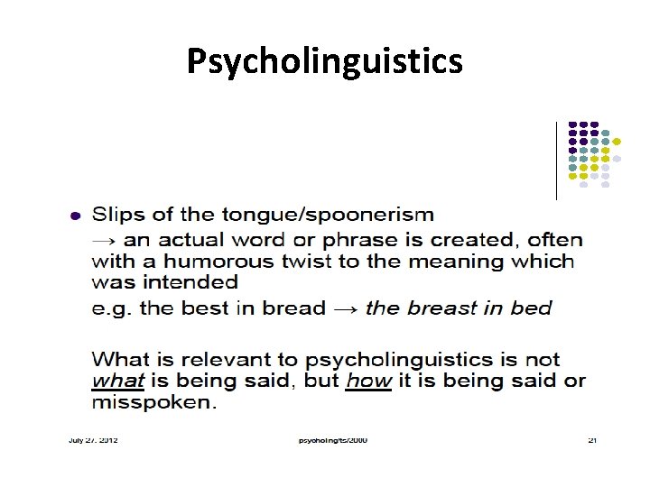 Psycholinguistics 