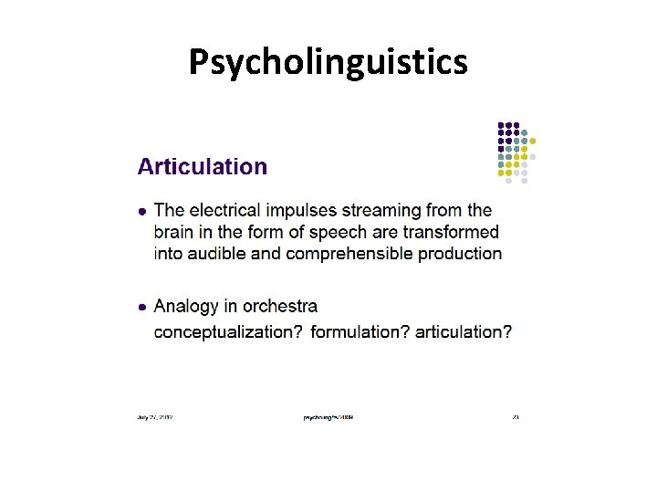 Psycholinguistics 