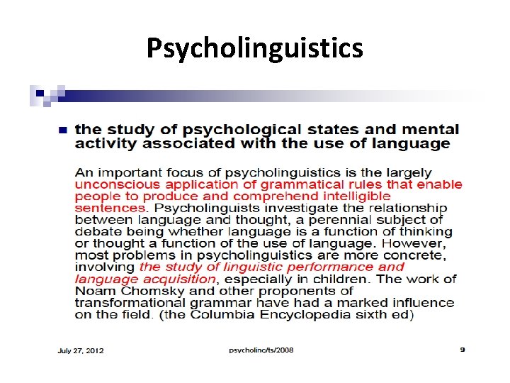 Psycholinguistics 