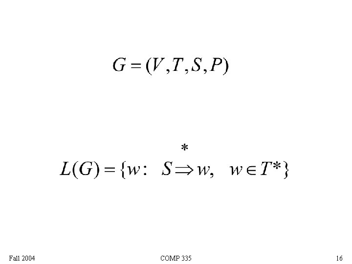 Fall 2004 COMP 335 16 